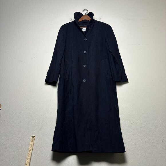 VTG Jones New York Petites Coat Jacket Women 10P Black Outerwear Wool Blend - Picture 1 of 16